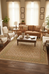 handmade Transitional Veg Dye Lt. Gray Green Hand Knotted RECTANGLE 100% WOOL area rug 10' x 14'
