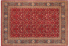 handmade Transitional Regular Red Blue Hand Knotted RECTANGLE 100% WOOL area rug 10x14
