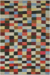 Flat Weave Kilim Antique Navaho Vintage handmade Modern Kilim Rust Blue Hand-Woven Rectangle 100% Wool Area Rug 8x11