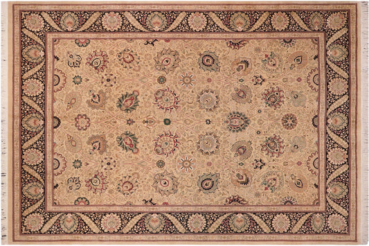 handmade Traditional New Mubashe Gold Black Hand Knotted RECTANGLE 100% WOOL area rug 10x14