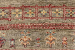 handmade Geometric Kurjean Green Red Hand Knotted RECTANGLE 100% WOOL area rug 4x6
