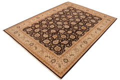 handmade Transitional Design Brown Tan Hand Knotted RECTANGLE 100% WOOL area rug 10' x 14'