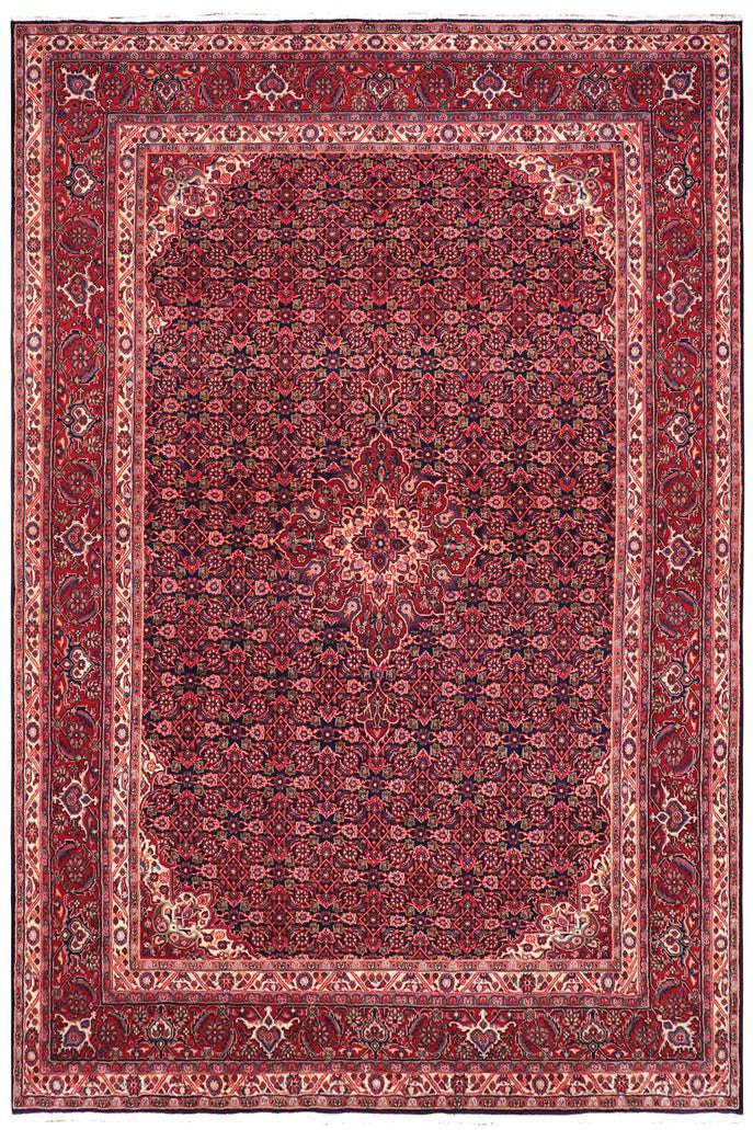 handmade Traditional Tabriz Blue Red Hand Knotted RECTANGLE 100% Wool Pile area rug 7x10