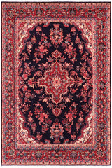 handmade Traditional Tabriz Blue Red Hand Knotted RECTANGLE 100% Wool Pile area rug 7x10