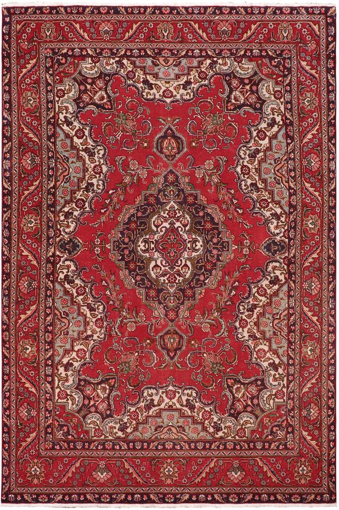 Traditional handmade Persian vintage distressed Red Blue Hand Knotted RECTANGLE 100% WOOL area rug 7 x 11