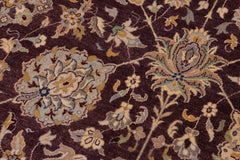 handmade Transitional Design Aubergine Lt. Tan Hand Knotted RECTANGLE 100% WOOL area rug 10' x 14'