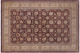 handmade Transitional Design Aubergine Lt. Tan Hand Knotted RECTANGLE 100% WOOL area rug 10' x 14'