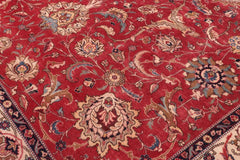 Traditional handmade Persian vintage distressed Red Beige Hand Knotted RECTANGLE 100% WOOL area rug 10 x 13