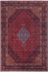 Traditional handmade Persian vintage distressed Red Blue Hand Knotted RECTANGLE 100% WOOL area rug 10 x 13