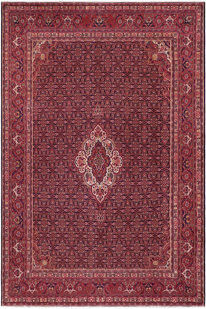 handmade Traditional Tabriz Blue Red Hand Knotted RECTANGLE 100% Wool Pile area rug 10x13
