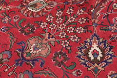 Traditional handmade Persian vintage distressed Red Purple Hand Knotted RECTANGLE 100% WOOL area rug 10 x 13