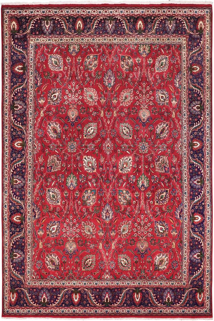 Traditional handmade Persian vintage distressed Red Purple Hand Knotted RECTANGLE 100% WOOL area rug 10 x 13