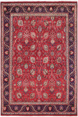 Traditional handmade Persian vintage distressed Red Purple Hand Knotted RECTANGLE 100% WOOL area rug 10 x 13