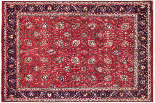 handmade Transitional Tabriz Red Purple Hand Knotted RECTANGLE 100% WOOL area rug 10' x 13'