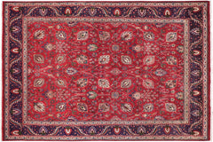 handmade Transitional Tabriz Red Purple Hand Knotted RECTANGLE 100% WOOL area rug 10' x 13'