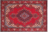 handmade Vintage Tabriz Red Blue Hand Knotted RECTANGLE 100% WOOL area rug 10' x 13'