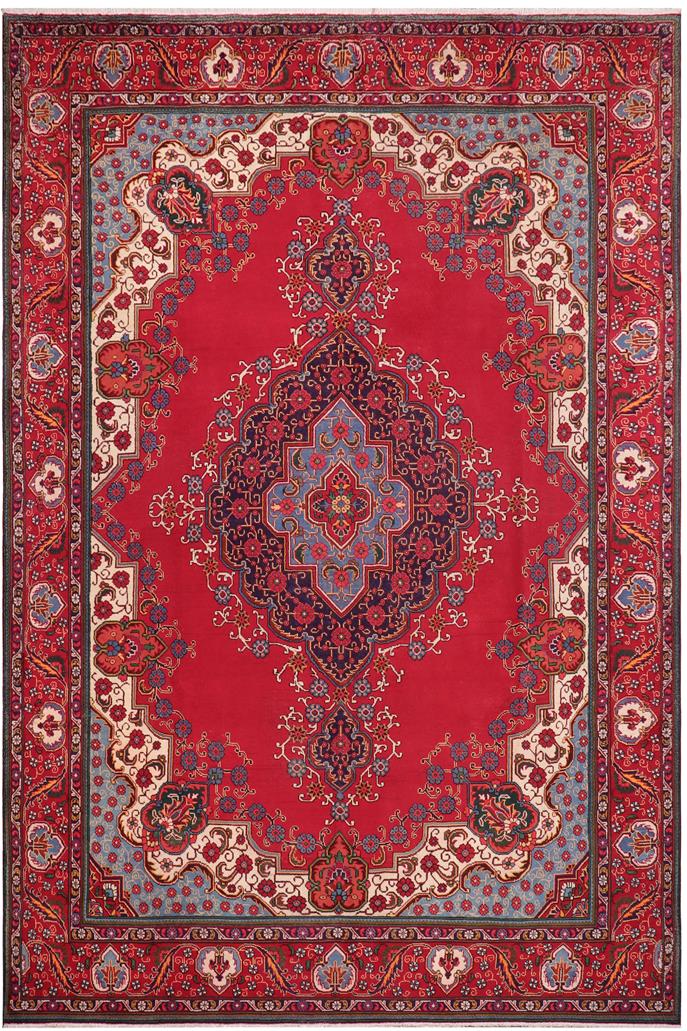 Traditional handmade Persian vintage distressed Red Blue Hand Knotted RECTANGLE 100% WOOL area rug 10 x 13