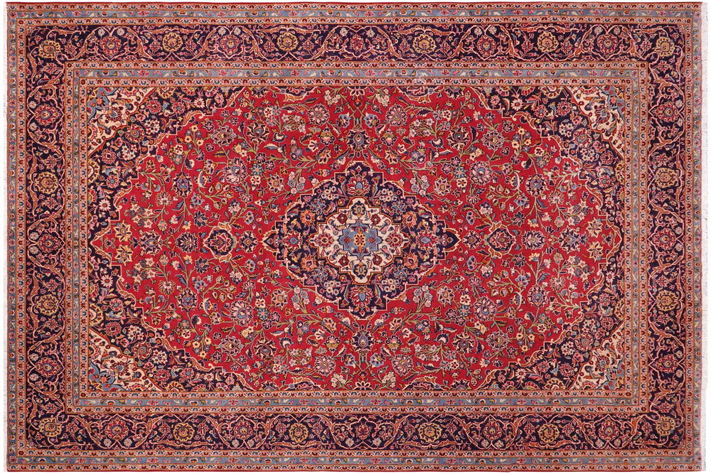 handmade Traditional Kashan Red Purple Hand Knotted RECTANGLE 100% WOOL area rug 10 x 13