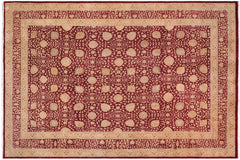 handmade Transitional Design Drk. Red Drk. Red Hand Knotted RECTANGLE 100% WOOL area rug 10' x 14'