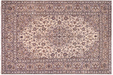 handmade Traditional Nahin Beige Tan Hand Knotted RECTANGLE 100% WOOL area rug 8 x 12