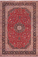 Traditional handmade Persian vintage distressed Red Purple Hand Knotted RECTANGLE 100% WOOL area rug 10 x 14