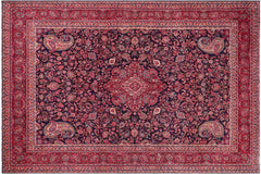 handmade Traditional Tabriz Blue Red Hand Knotted RECTANGLE 100% WOOL area rug 10 x 13