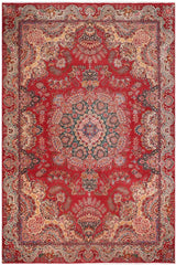 Traditional handmade Persian vintage distressed Red Green Hand Knotted RECTANGLE 100% WOOL area rug 10 x 13