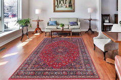 handmade Traditional Kashan Red Blue Hand Knotted RECTANGLE 100% WOOL area rug 10 x 13