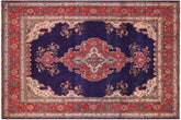 handmade Vintage Tabriz Blue Red Hand Knotted RECTANGLE 100% WOOL area rug 10' x 13'