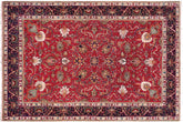 handmade Traditional Tabriz Red Purple Hand Knotted RECTANGLE 100% WOOL area rug 8 x 11