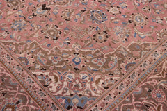 handmade Vintage Kashan Pink Brown Hand Knotted RECTANGLE 100% WOOL area rug 8' x 12'