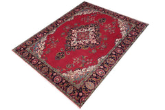 handmade Vintage Tabriz Red Purple Hand Knotted RECTANGLE 100% WOOL area rug 10' x 13'