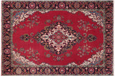 handmade Vintage Tabriz Red Purple Hand Knotted RECTANGLE 100% WOOL area rug 10' x 13'