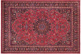 handmade Vintage Kashan Red Blue Hand Knotted RECTANGLE 100% WOOL area rug 10' x 13'