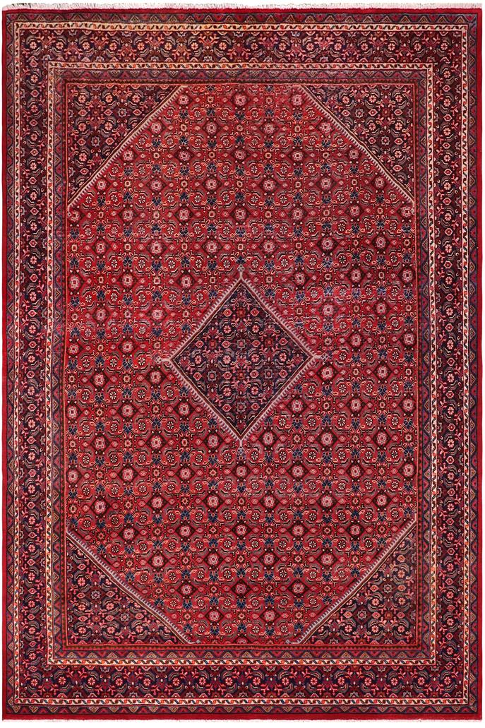 Traditional handmade Persian vintage distressed Mahi Red Purple Hand Knotted RECTANGLE 100% WOOL area rug 10 x 13