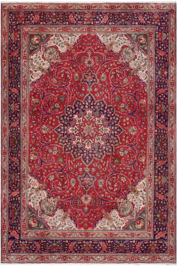 Traditional handmade Persian vintage distressed Bakhtiari Red Purple Hand Knotted RECTANGLE 100% WOOL area rug 9 x 11
