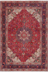 Traditional handmade Persian vintage distressed Bakhtiari Red Purple Hand Knotted RECTANGLE 100% WOOL area rug 9 x 11