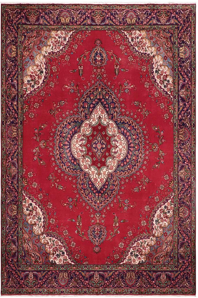 Traditional handmade Persian vintage distressed Red Purple Hand Knotted RECTANGLE 100% WOOL area rug 9 x 13