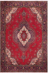 Traditional handmade Persian vintage distressed Red Purple Hand Knotted RECTANGLE 100% WOOL area rug 9 x 13
