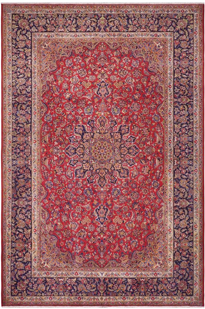 Traditional handmade Persian vintage distressed Red Blue Hand Knotted RECTANGLE 100% WOOL area rug 10 x 14