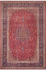 Traditional handmade Persian vintage distressed Red Blue Hand Knotted RECTANGLE 100% WOOL area rug 10 x 14