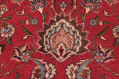 Traditional handmade Persian vintage distressed Red Beige Hand Knotted RECTANGLE 100% WOOL area rug 10 x 13