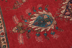 Traditional handmade Persian vintage distressed Red Purple Hand Knotted RECTANGLE 100% WOOL area rug 10 x 13