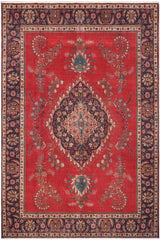 Traditional handmade Persian vintage distressed Red Purple Hand Knotted RECTANGLE 100% WOOL area rug 10 x 13
