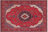 handmade Vintage Tabriz Red Purple Hand Knotted RECTANGLE 100% WOOL area rug 9' x 13'