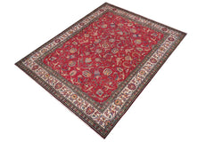 Traditional handmade Persian vintage distressed Red Beige Hand Knotted RECTANGLE 100% WOOL area rug 10 x 13