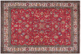 handmade Vintage Tabriz Red Beige Hand Knotted RECTANGLE 100% WOOL area rug 10' x 13'