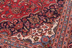 Traditional handmade Persian vintage distressed Red Blue Hand Knotted RECTANGLE 100% WOOL area rug 9 x 13