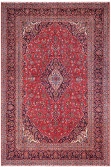 Traditional handmade Persian vintage distressed Red Blue Hand Knotted RECTANGLE 100% WOOL area rug 9 x 13