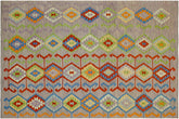 handmade Modern Kilim Purple Rust Hand-Woven RECTANGLE 100% WOOL area rug 7x10